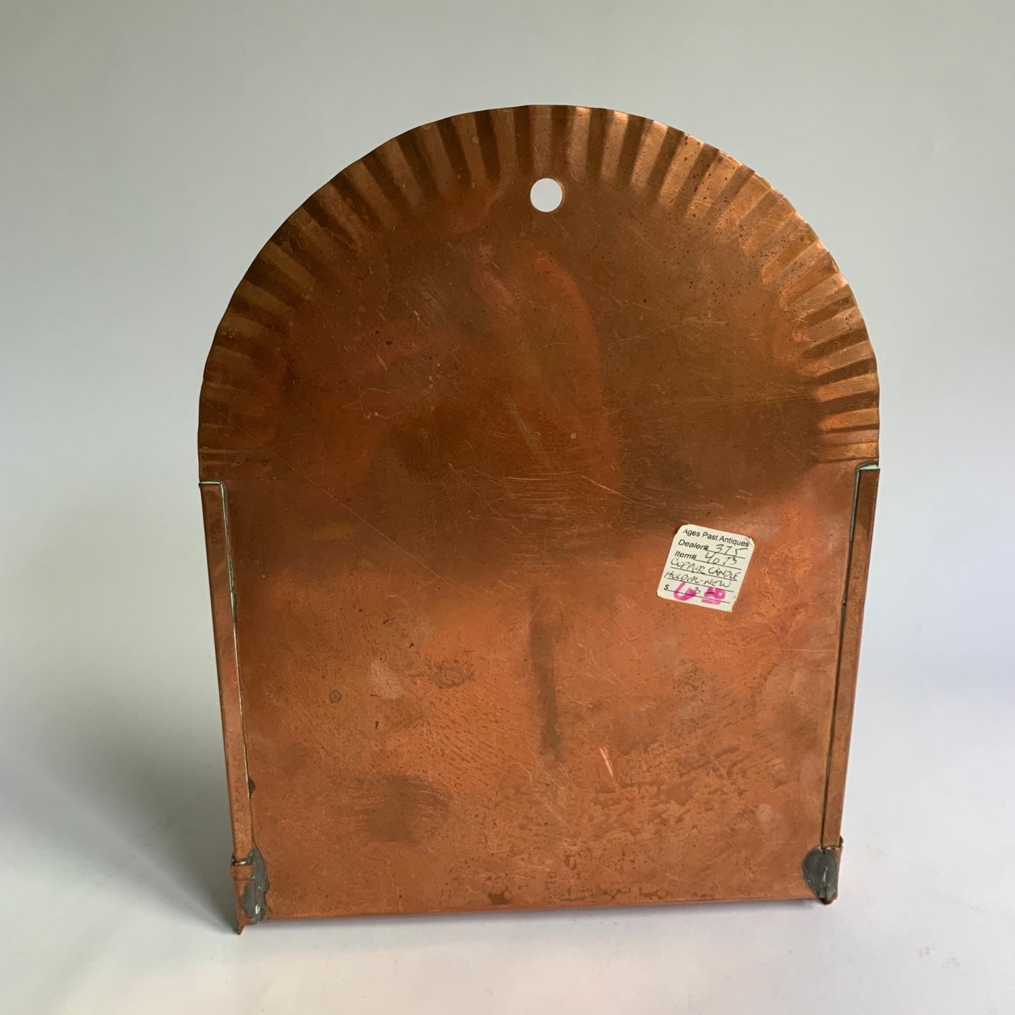 Vintage Copper Wall Pocket Sconce Holds 2 Candles