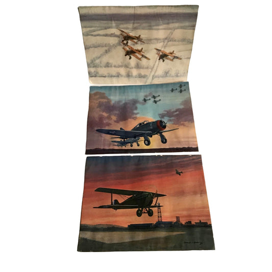 Lot 3 Charles H. Hubbell Airplane Prints WWII WWI