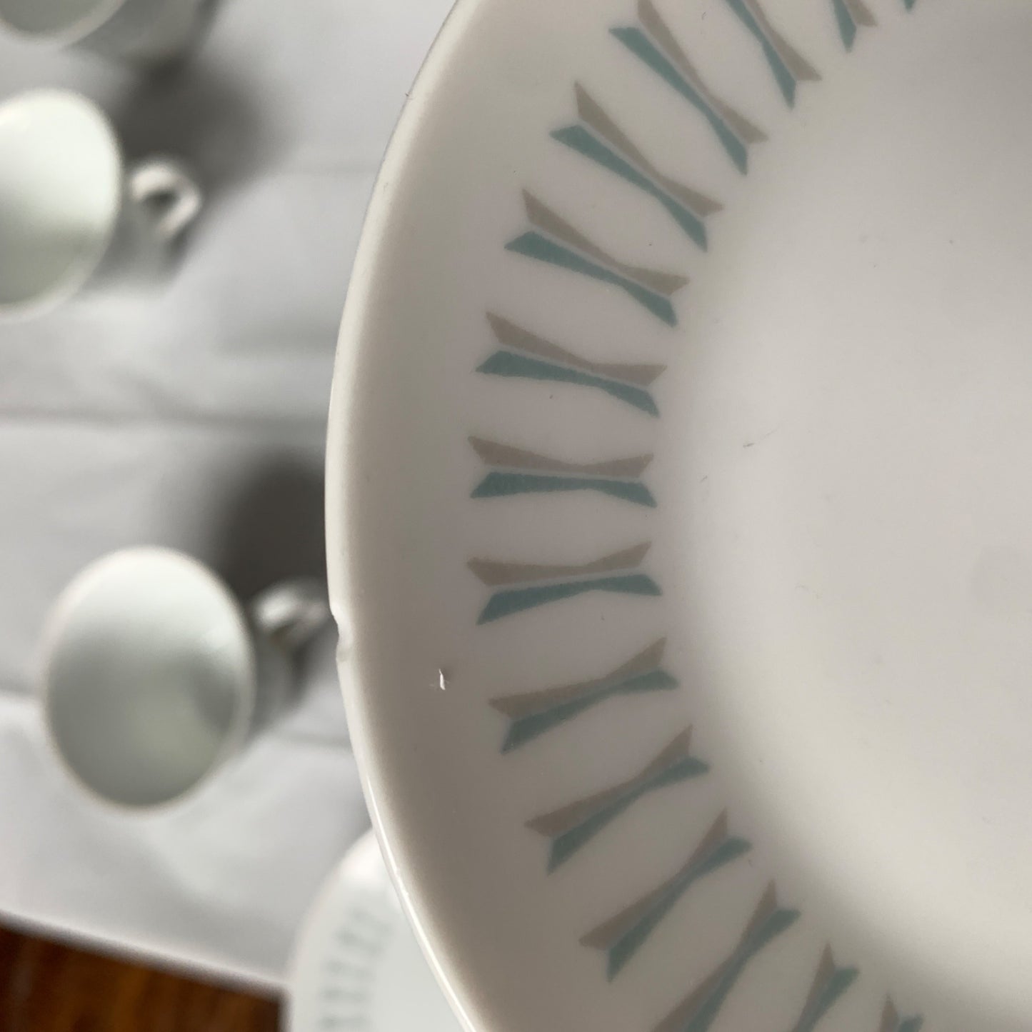 Amcrest Blue Concerto Bread Plates & Cups Mugs Set