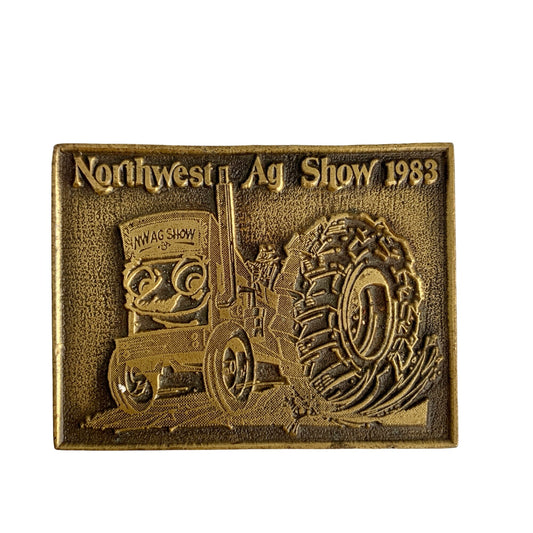 1983 Northwest AG Show Vintage Belt Buckle Brass