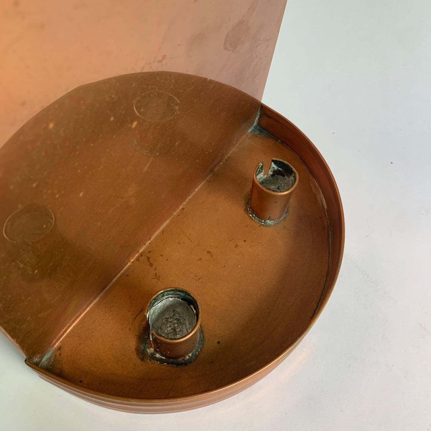Vintage Copper Wall Pocket Sconce Holds 2 Candles