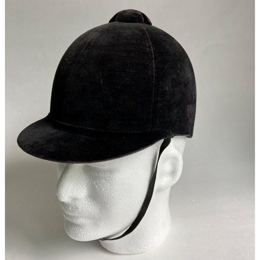 Vintage Equestrian English Velvet Horse Riding Helmet Youth? Size