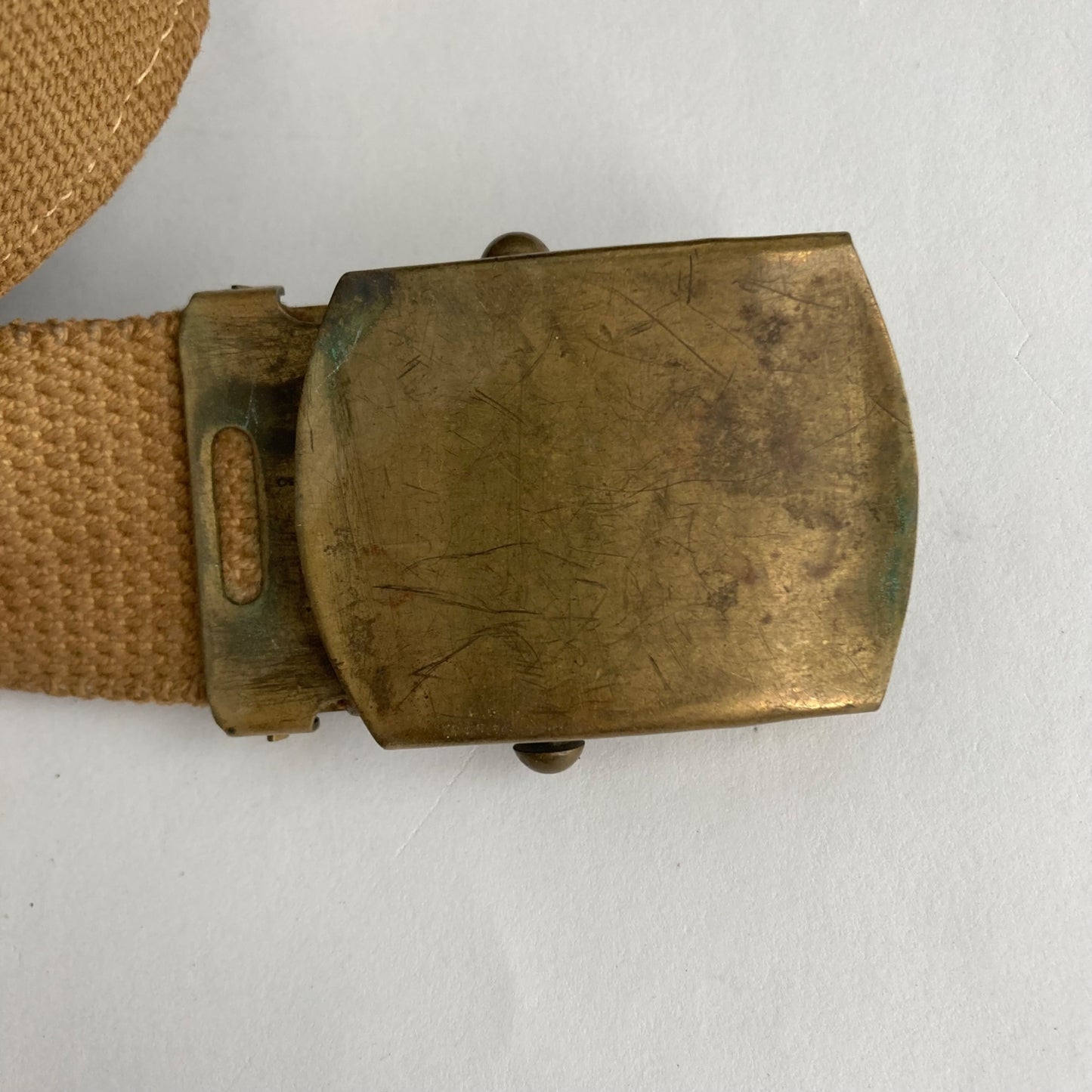 Vintage 10.5" Box Military OD Green w/Tan Belt & Lubricating Oil Can 2 oz Poison