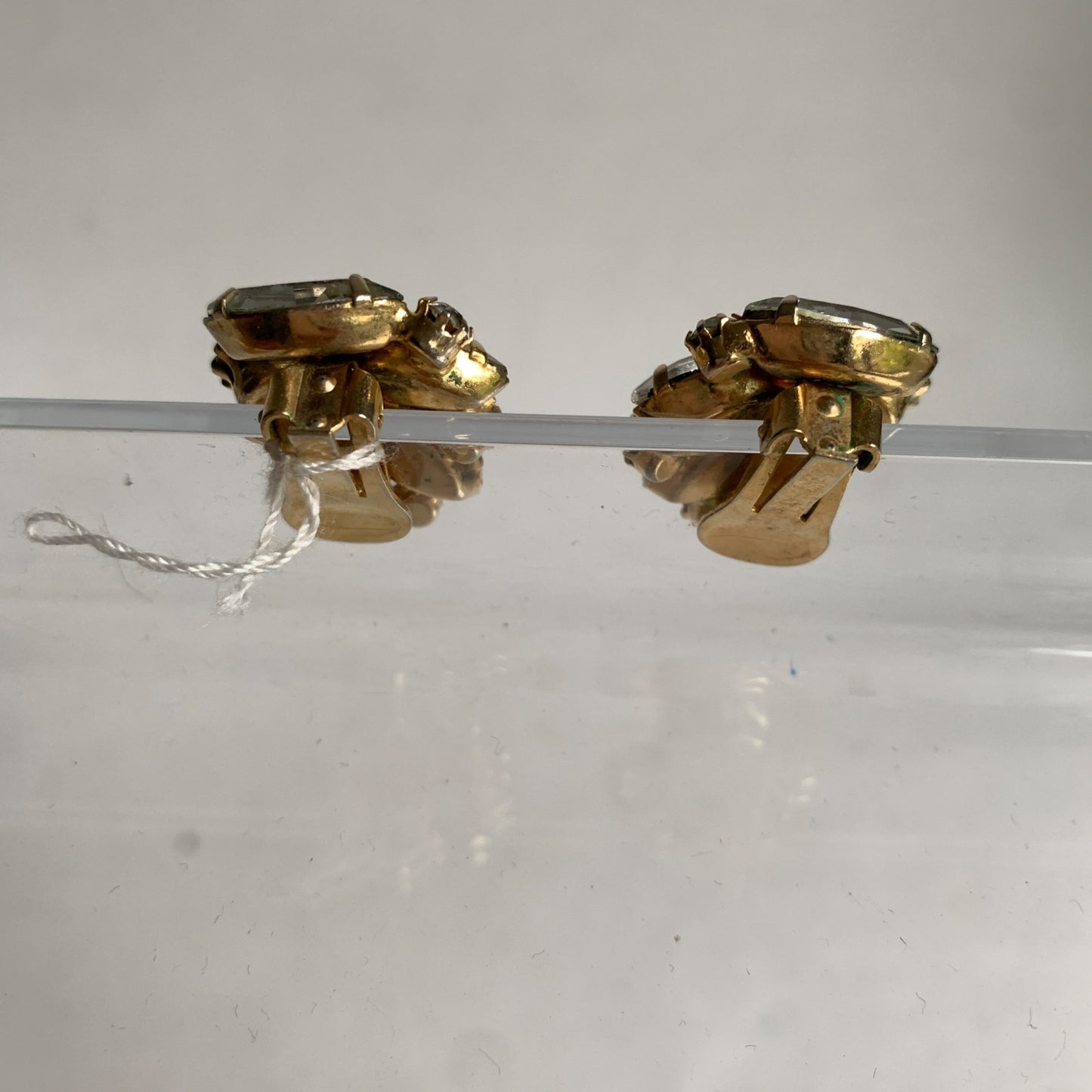 Vintage Rhinestone Clip On Earrings