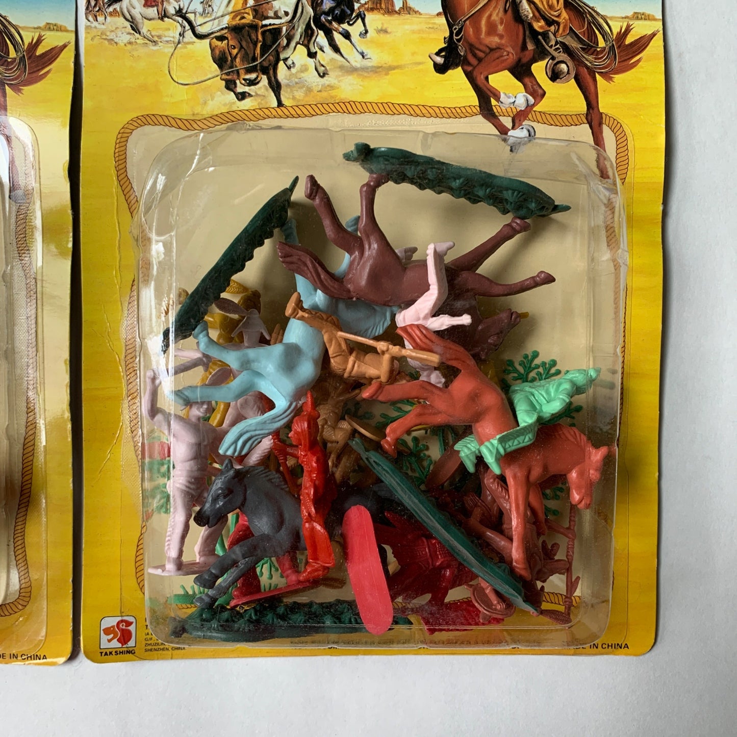 Tak Shing Figure Master Wild West Cowboy & Indian Play Set Vintage New