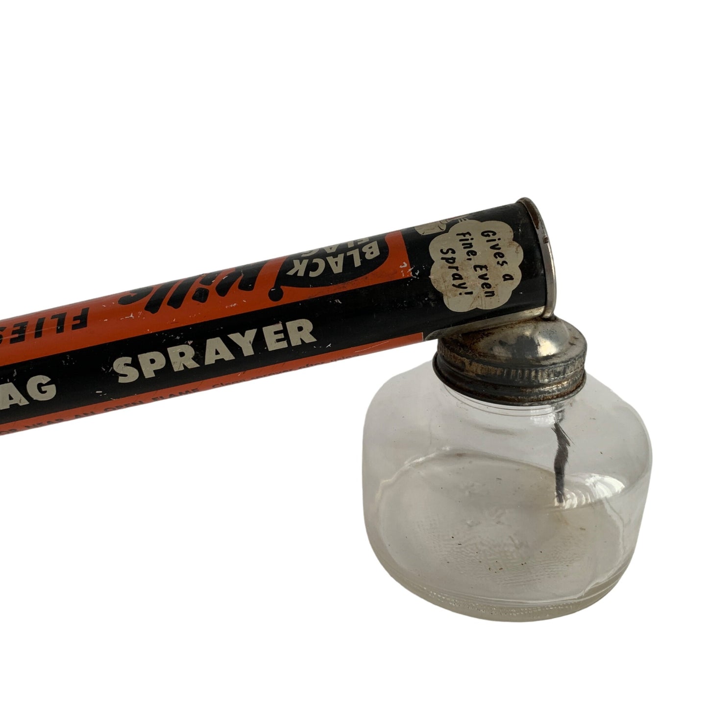 Black Flag Sprayer Vintage Glass & Metal
