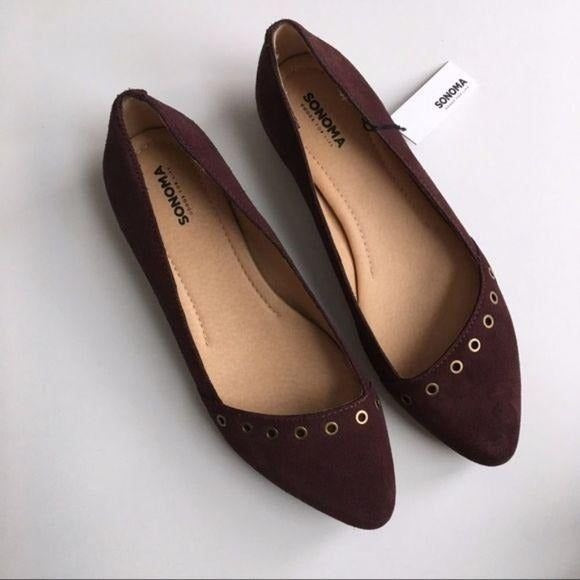 Sonoma Women’s Suede Flats Wine New
