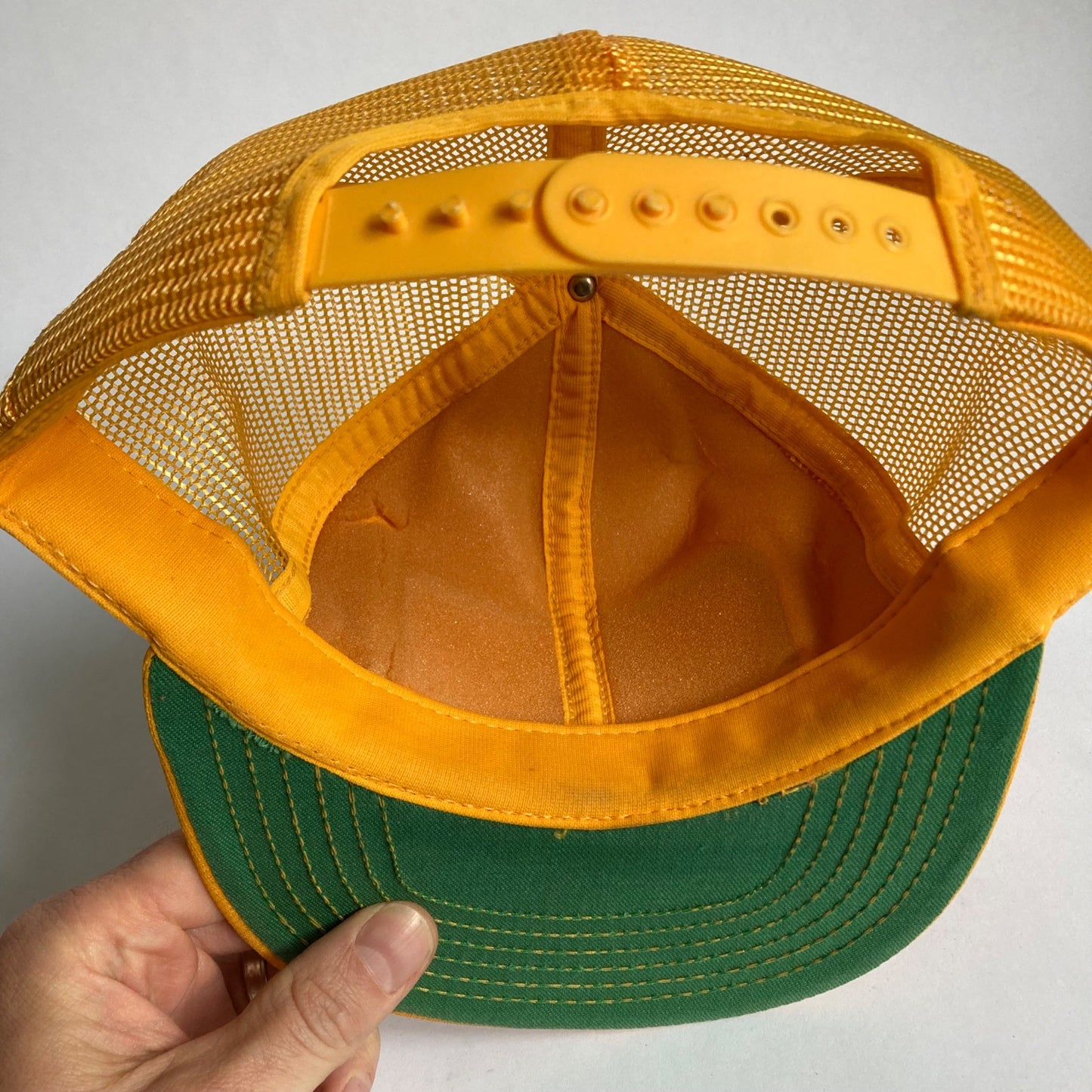 Vintage Brown & Bigelow Snapback Hat Trucker's Cap Yellow