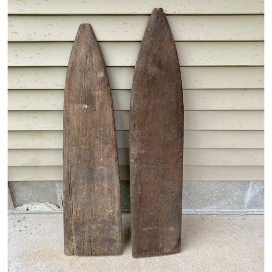 Lot 2 Antique Wood Hide Stretchers Animal Pelt Fur Tanning Stretcher