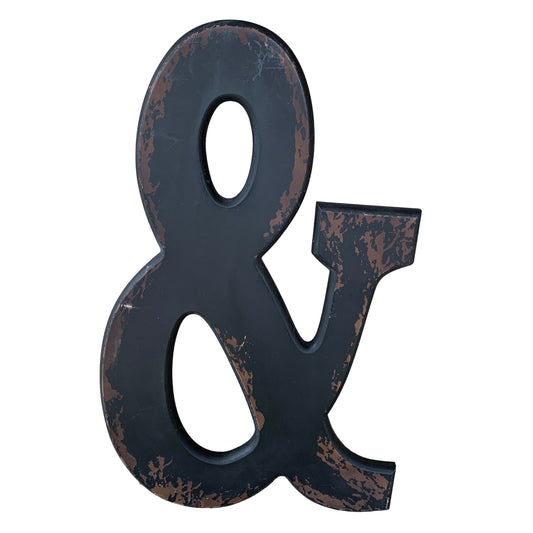 Ampersand & Black Distressed Wall Decor Hanging