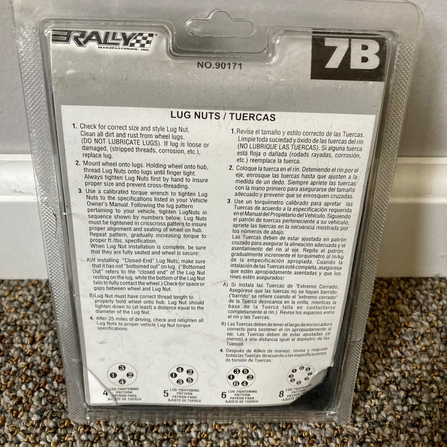 Rally Manufacturing 7B Lug Nuts Set 1/2"-20 No. 90171 (4 Lug Nuts) NEW!