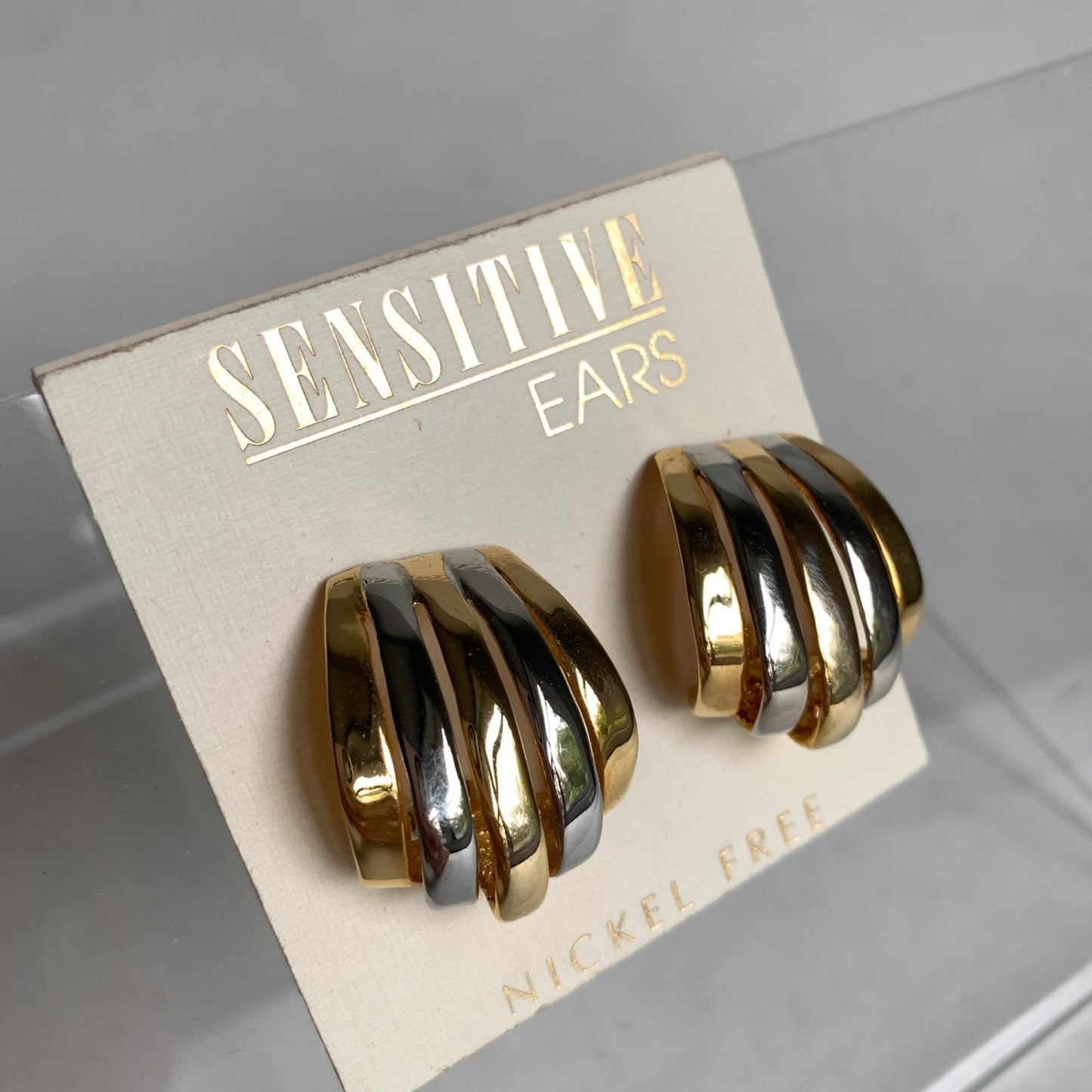 Sensitive Ears Nickel Free Clip On Earrings Vintage Gold Silver