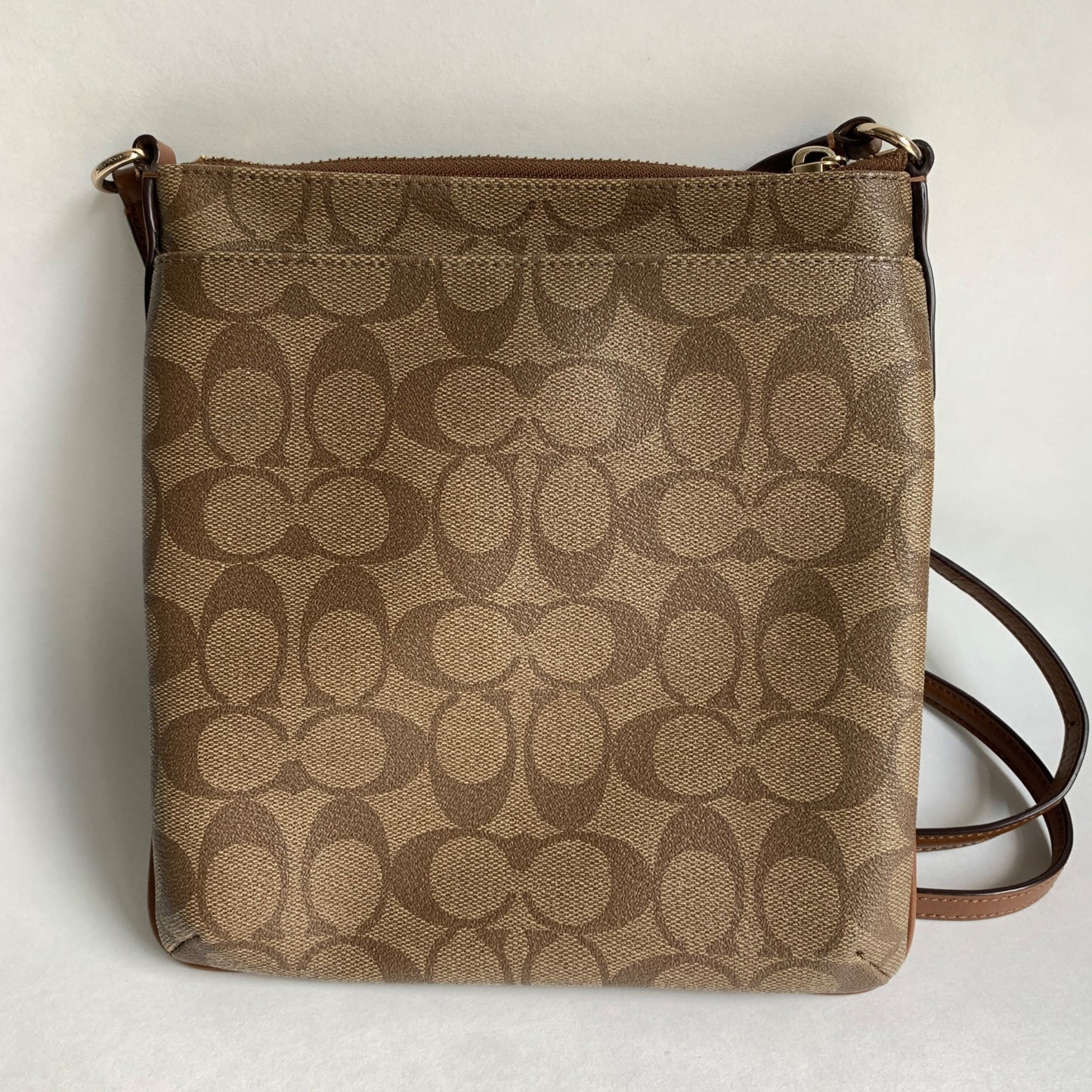 Coach Swingpack Signature Brown Tan Crossbody Bag F58309