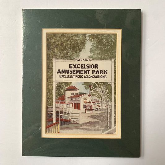 Mary Ostazeski Matted Excelsior Amusement Park Print Sealed