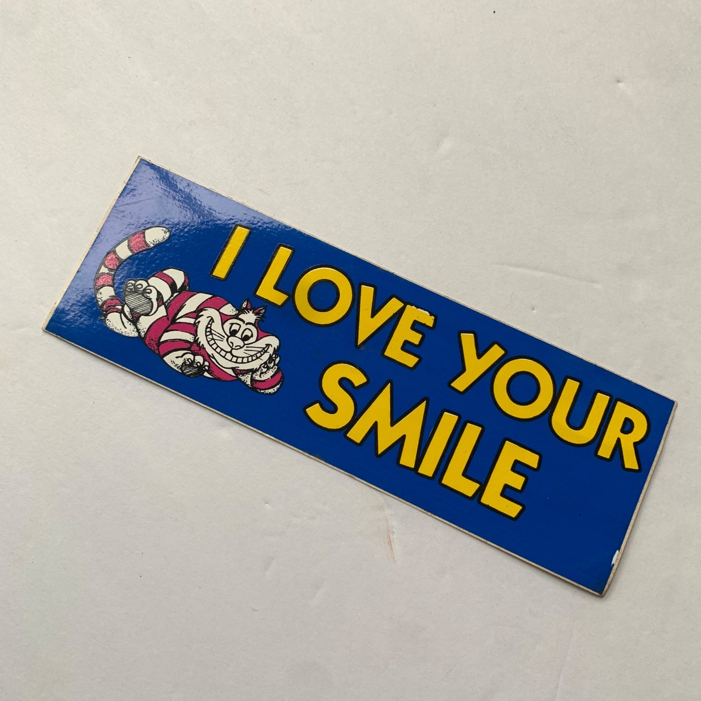 Cheshire Cat Alice in Wonderland I Love Your Smile Vintage Bumper Sticker