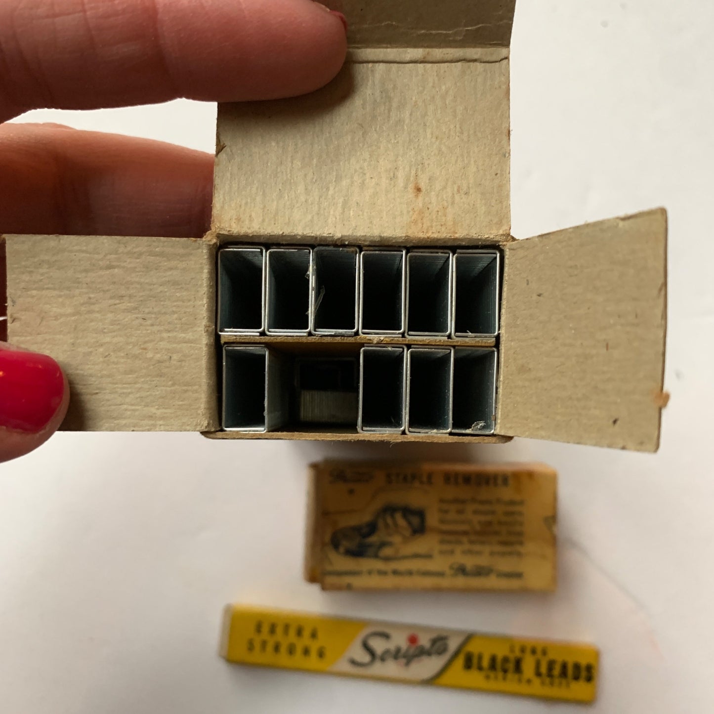 Vintage Ty-Dee Brand Presto Staples Scripto Black Leads Boxes