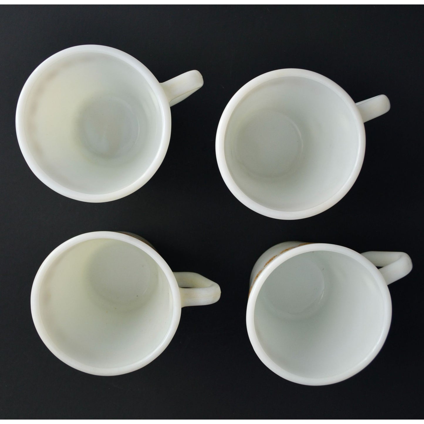 Pyrex Butterfly Gold Milk Glass Coffee Mugs Lot of 4 Vintage