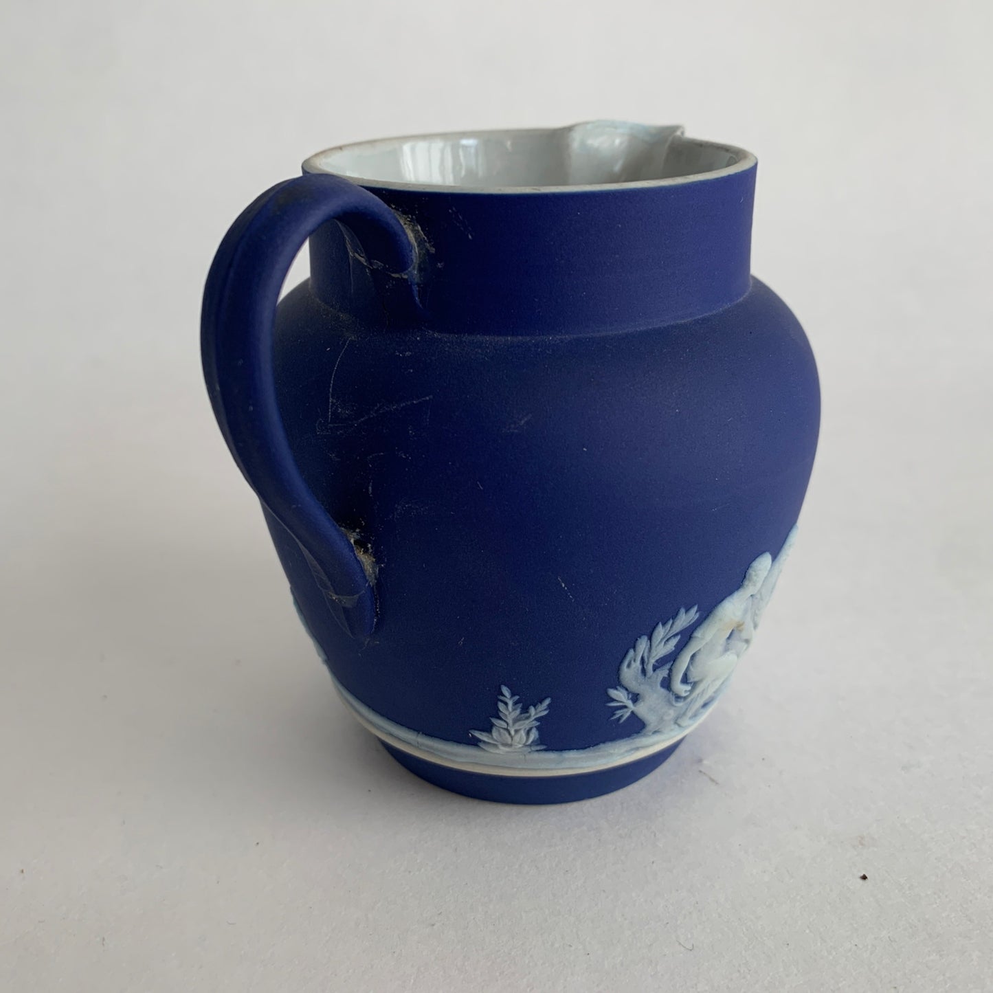 Wedgewood Jasperware Cobalt Creamer Pitcher *HAS REPAIRS*