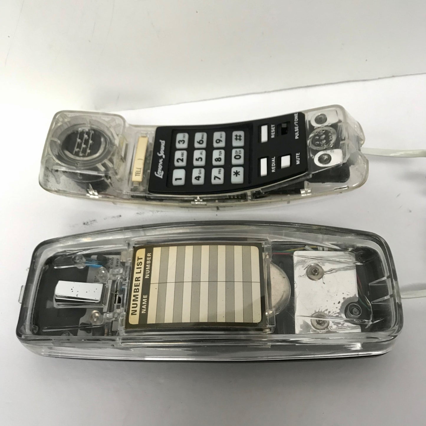 Lenoxx Sound PH-1400 Telephone Clear Transparent TESTED & WORKS! Phone