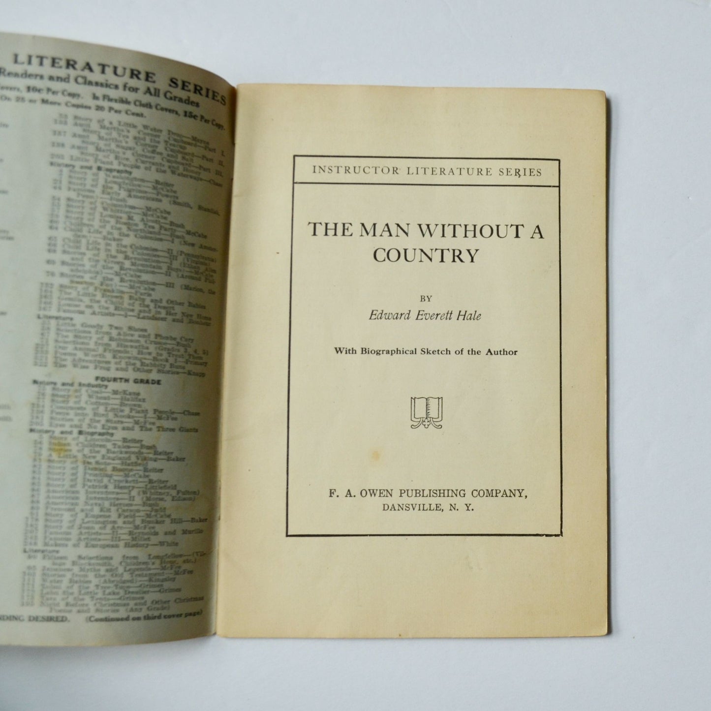 The Man Without a Country Edward Everett Hale Instructor Literature Series