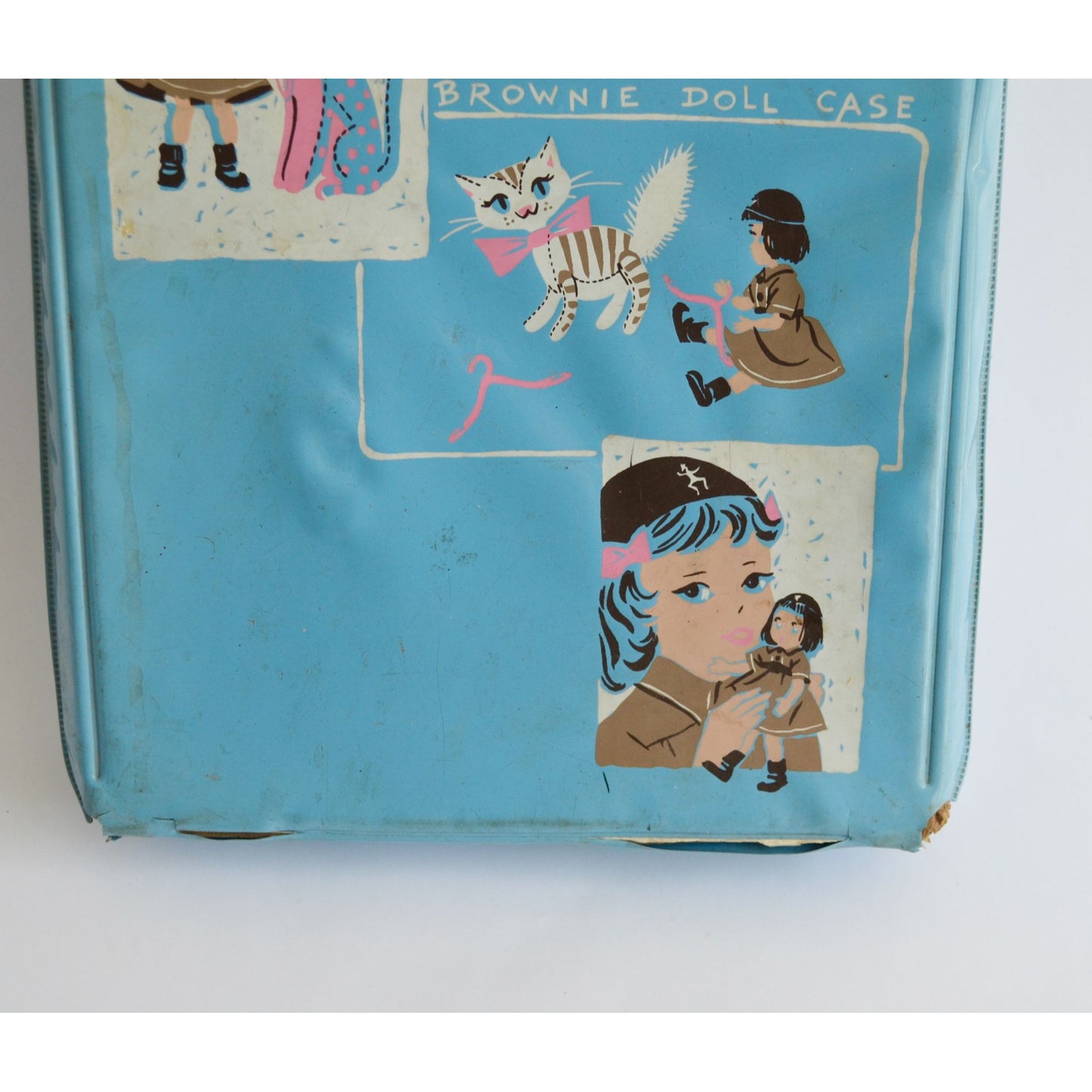 Vintage 1960's Brownie Doll Case Effanbee Blue Carry Storage