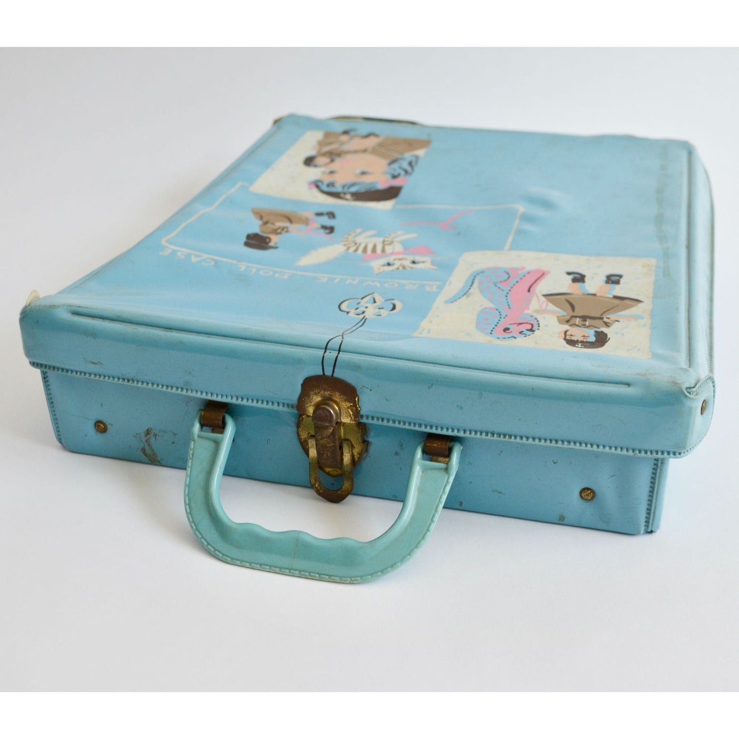 Vintage 1960's Brownie Doll Case Effanbee Blue Carry Storage