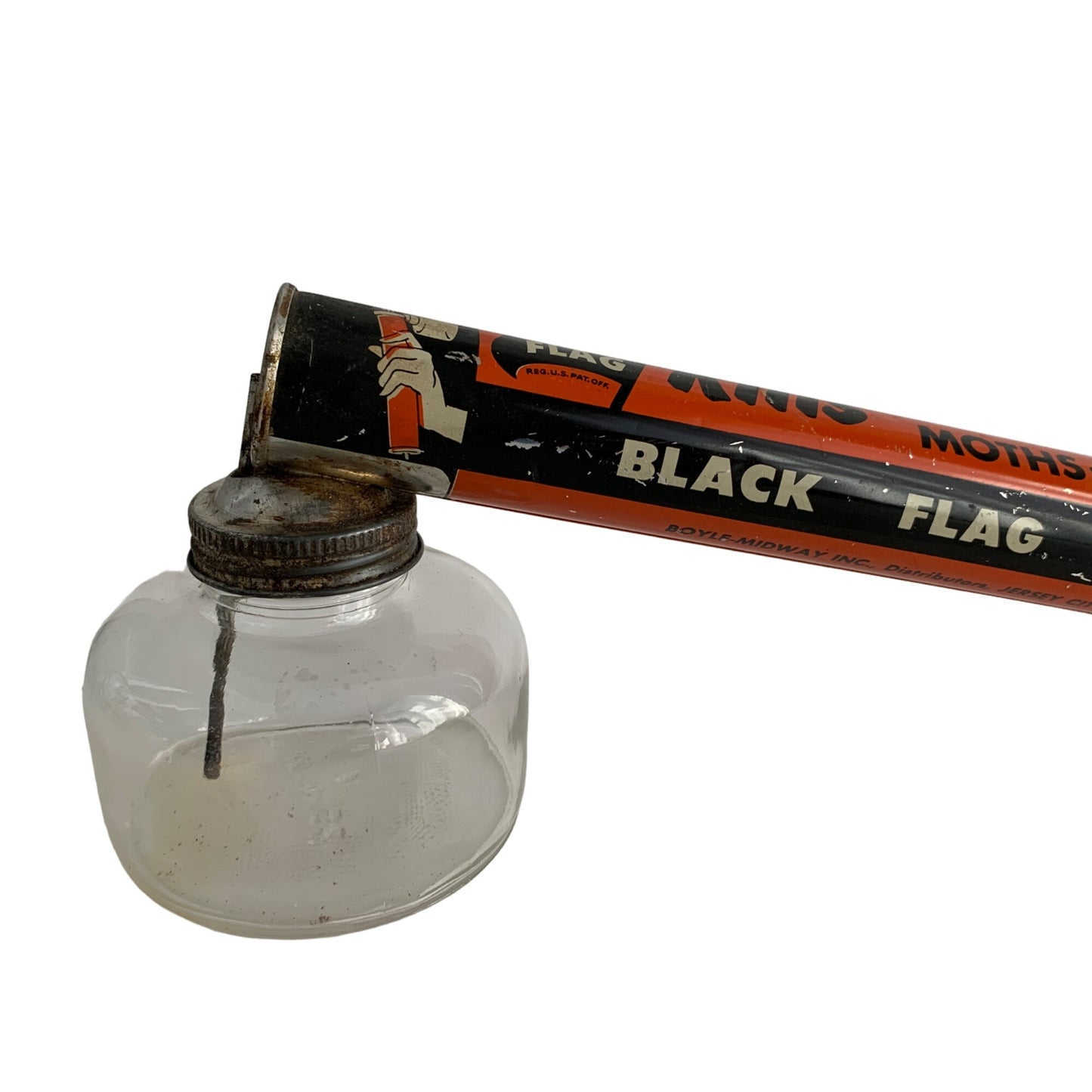Black Flag Sprayer Vintage Glass & Metal