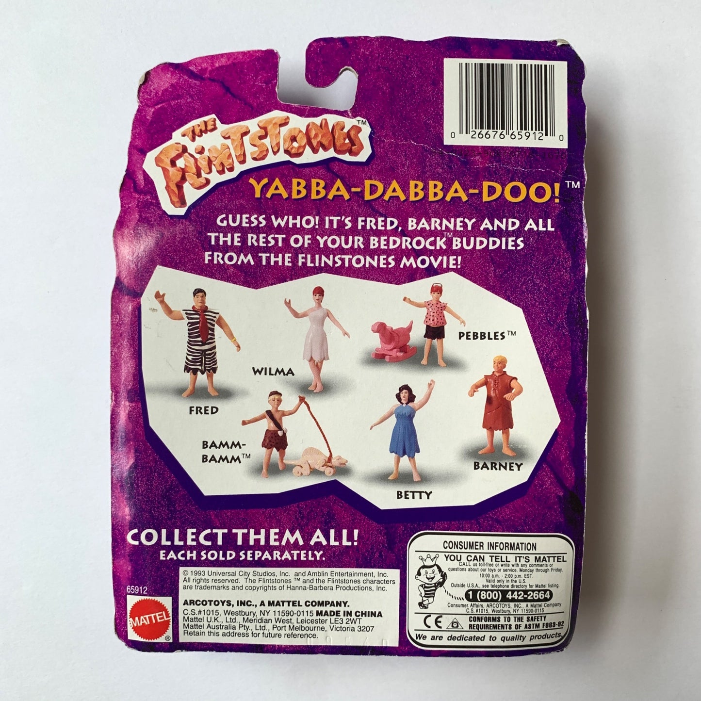 Mattel The Flintstones Bendable Figures New Barney