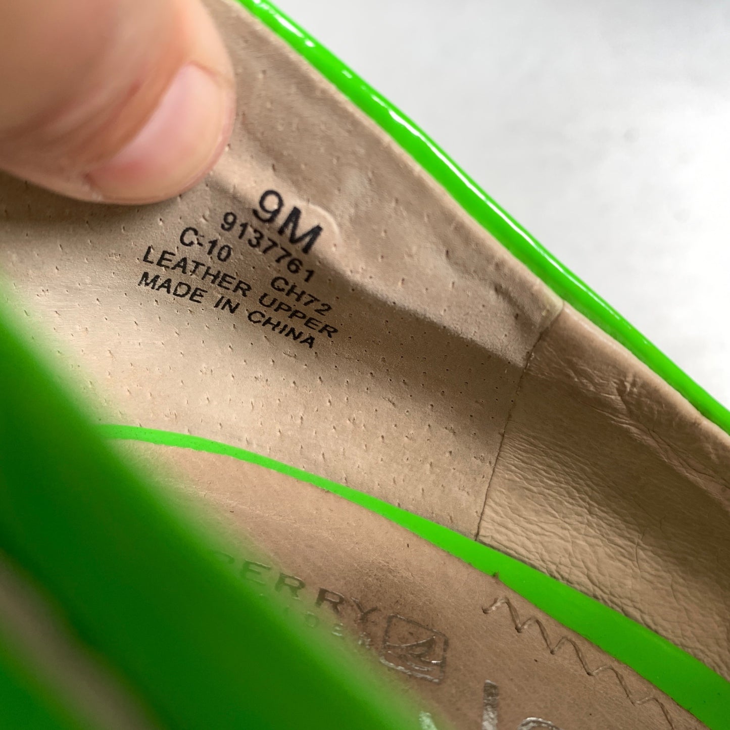 Sperry Top Sider Jeffrey Neon Green Wedge Pumps Size 9M