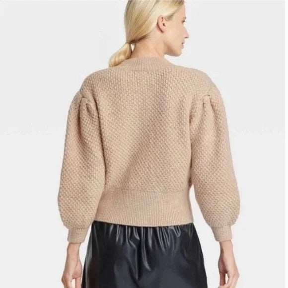 Who What Wear Oatmeal Heather Cardigan Sweater