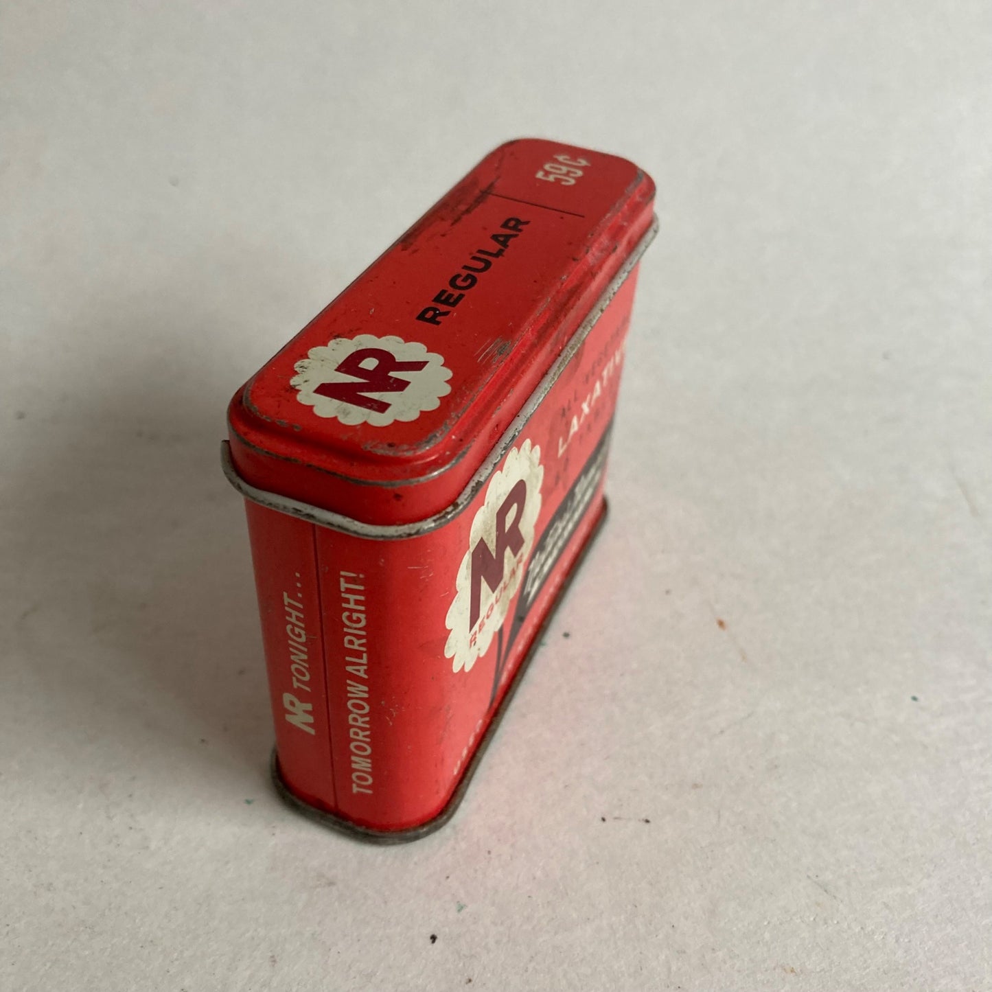 Vintage Nature's Remedy NR Laxative Metal Tin All Vegetable Orange