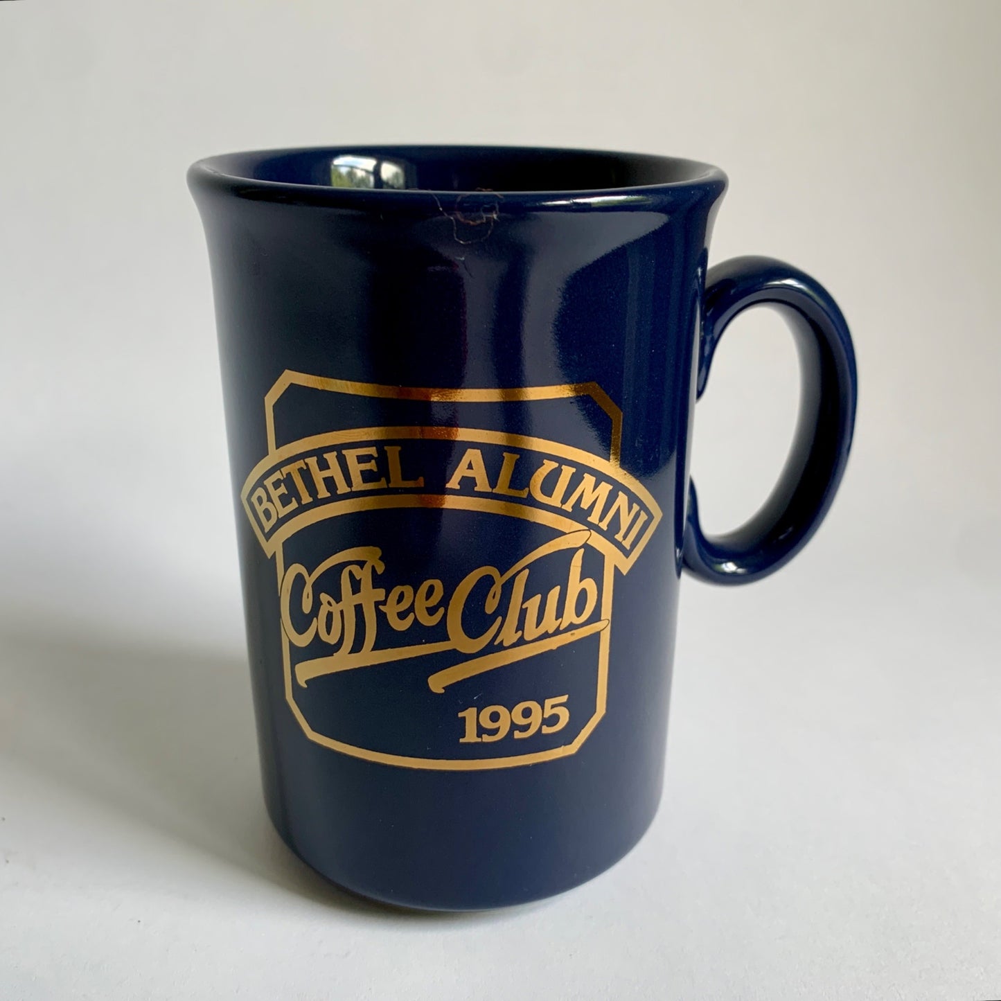 1995 Bethel Alumni Coffee Club Vintage Navy Gold Mug