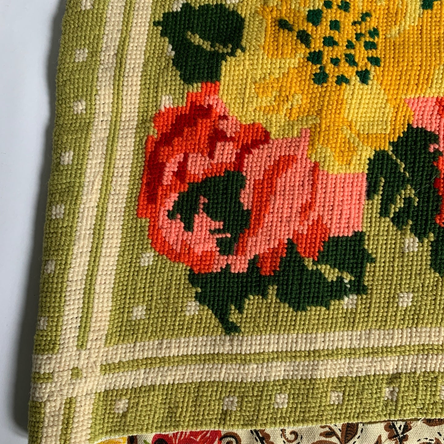 Vintage Unused Tapestry Needlepoint Pillowcase Square