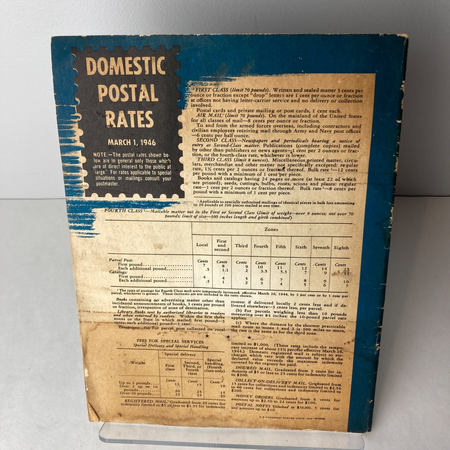 1946 Your Postal Service Book USPS Post Office Rate Book