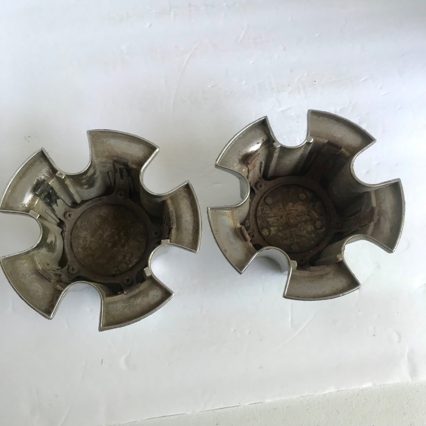 Pair of 2 Chevy Camaro Chevelle Nova Chrome Plate Center Caps Chevrolet 1974 OEM