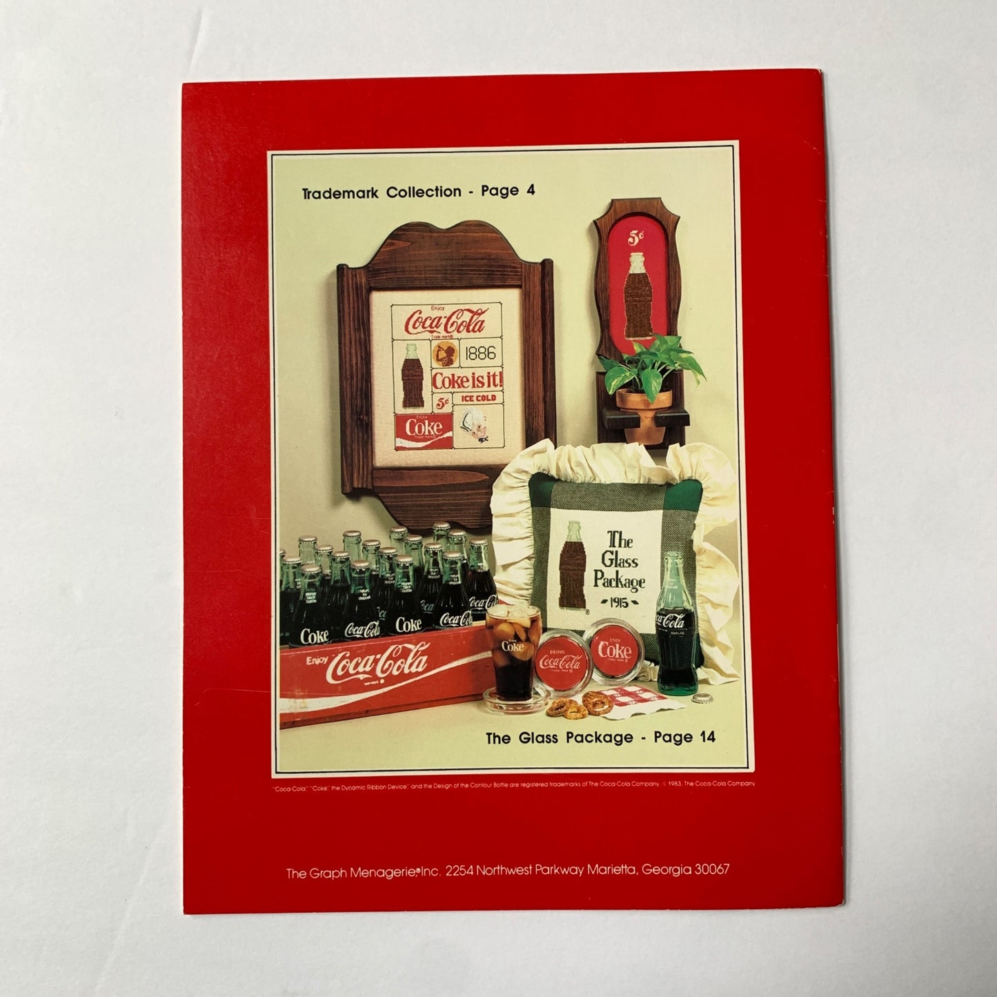 1983 Coca Cola Trademarks Symbols and Slogans Needlework Book Cross-Stitch Patterns