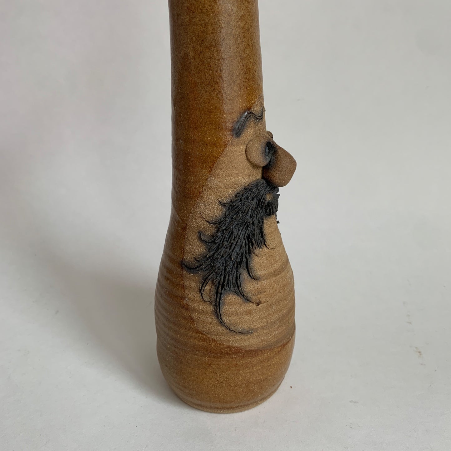 Foothills Pottery Vintage 1980s Face Vase 10.75" Tall Stoneware