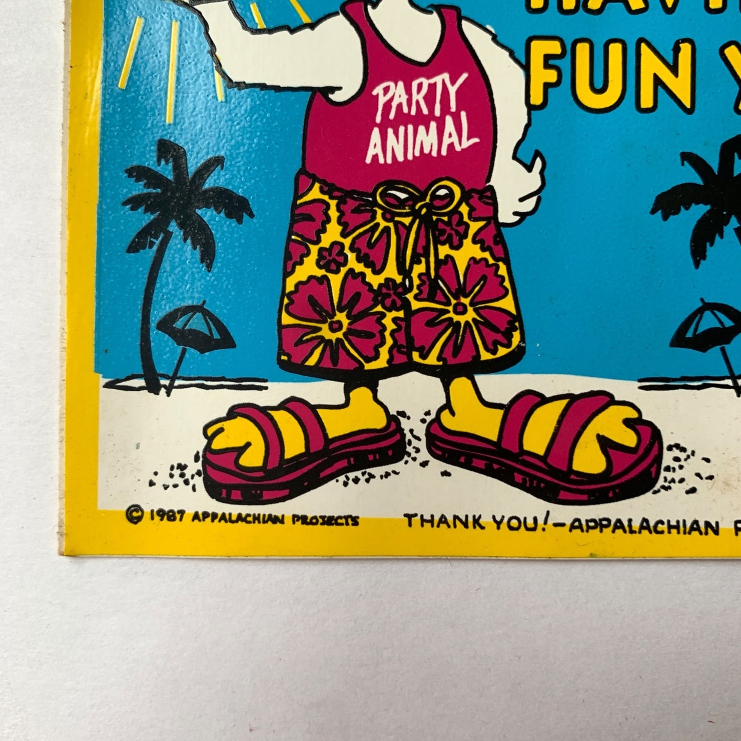 1987 Appalachian Projects Are We Having Fun Yet 4" Sticker Unused Vintage