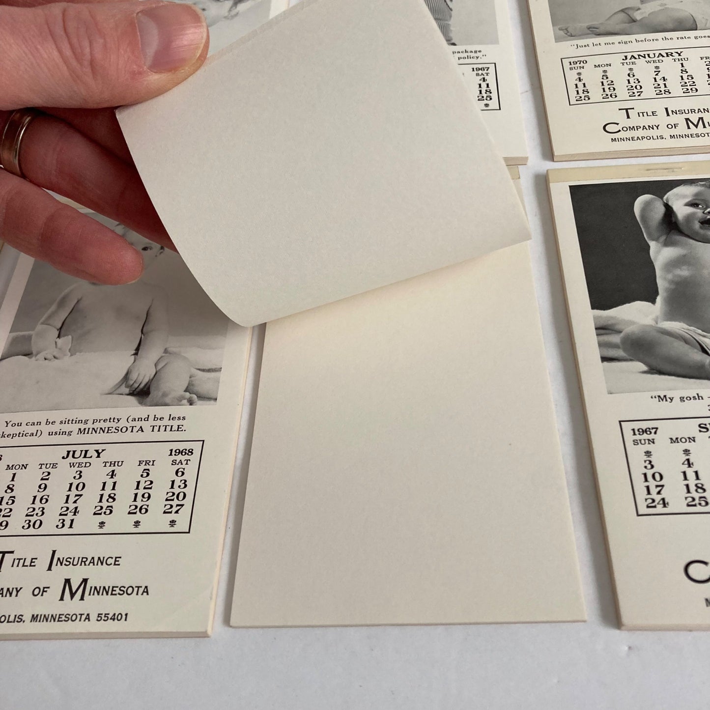 Vintage 1960's - 1970 Baby Photo Notepads Title Insurance Company of MN Advertising