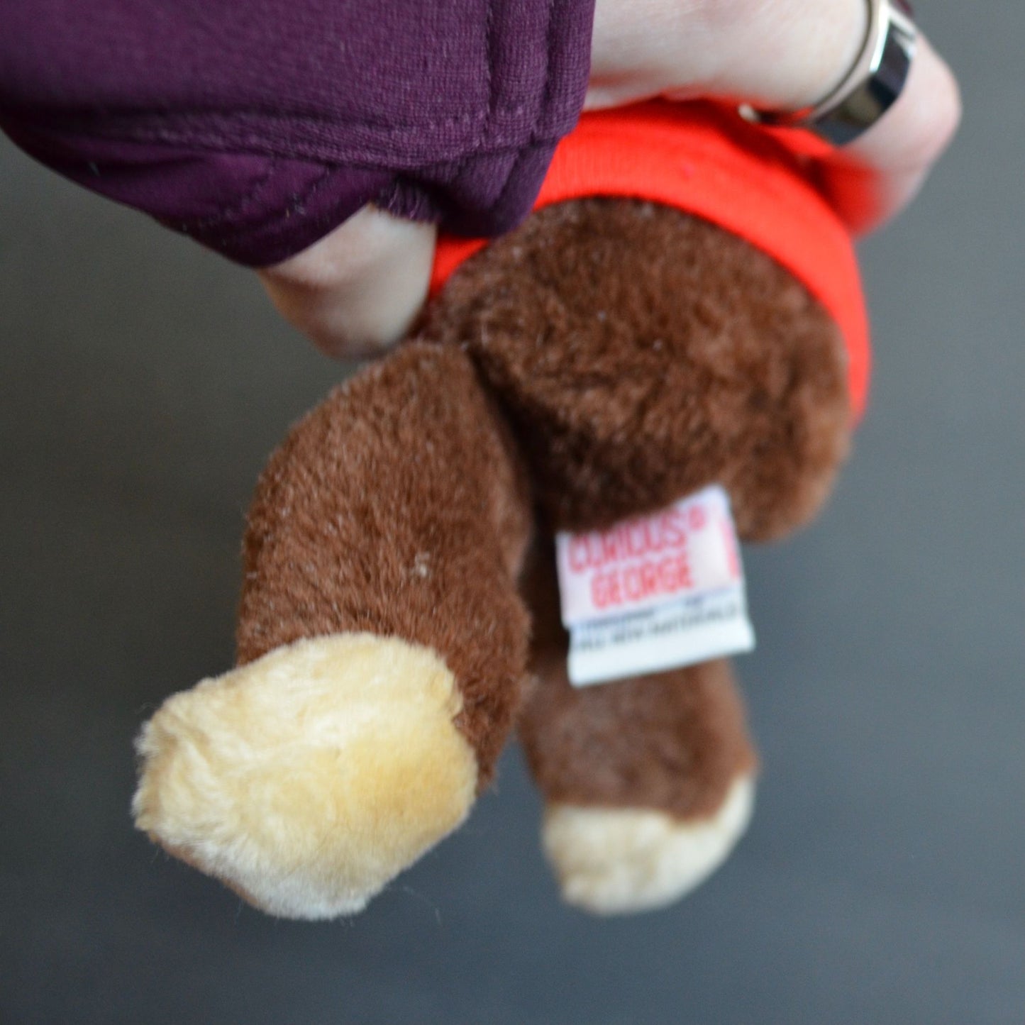 Gund Curious George Red Shirt Vintage Small Plush 7"