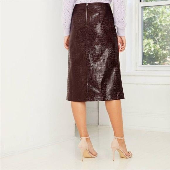 NEW Who What Wear Brown Croc Skirt