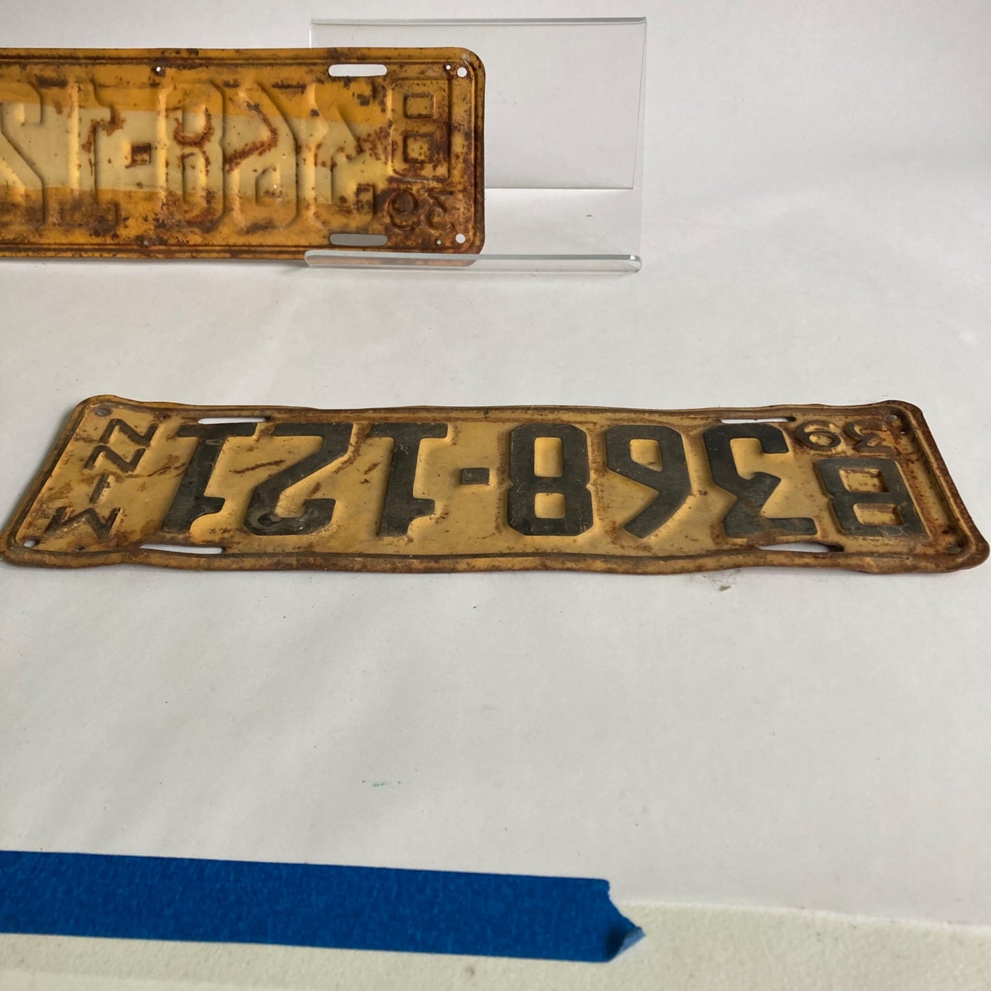 Pair Vintage 1939 Minnesota License Plates Matching Numbers B368-121 MN