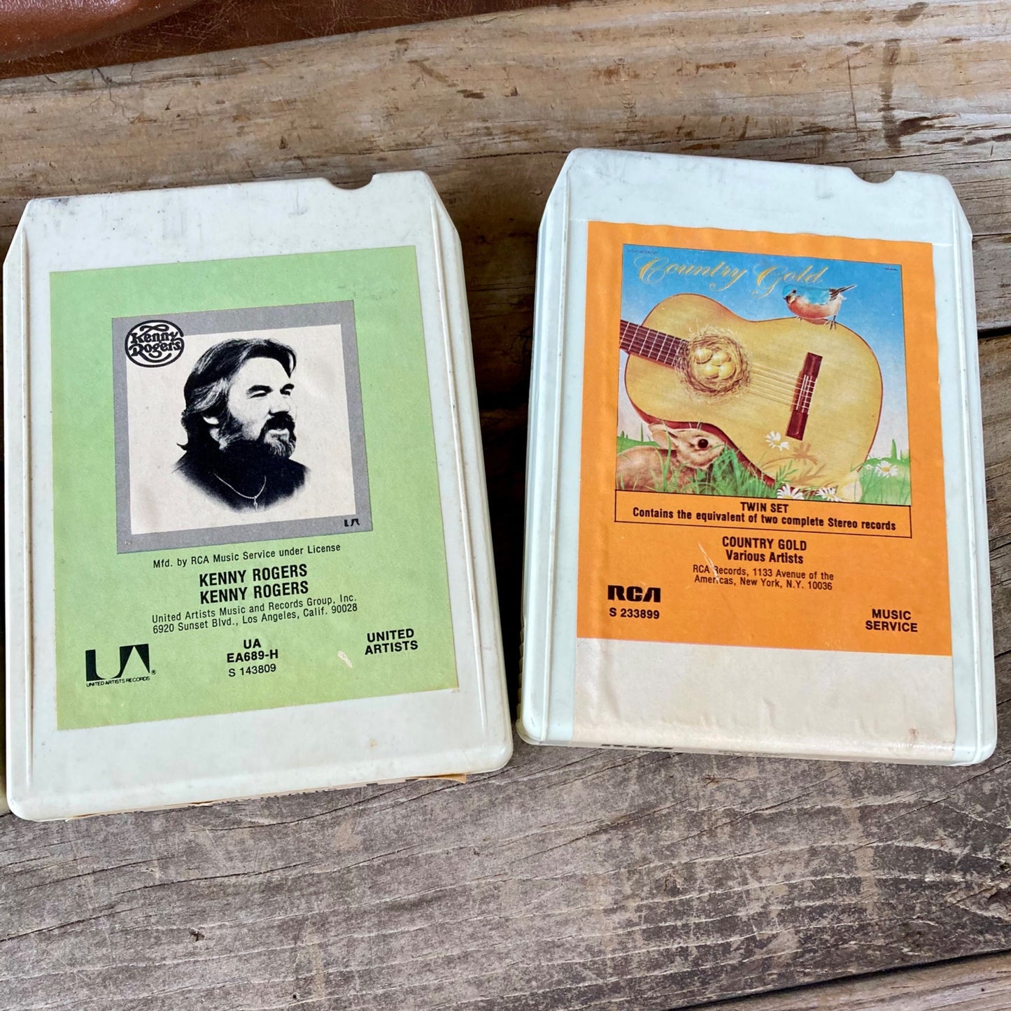 Vintage Faux Leather 8-Track Case & 21 Tape Lot