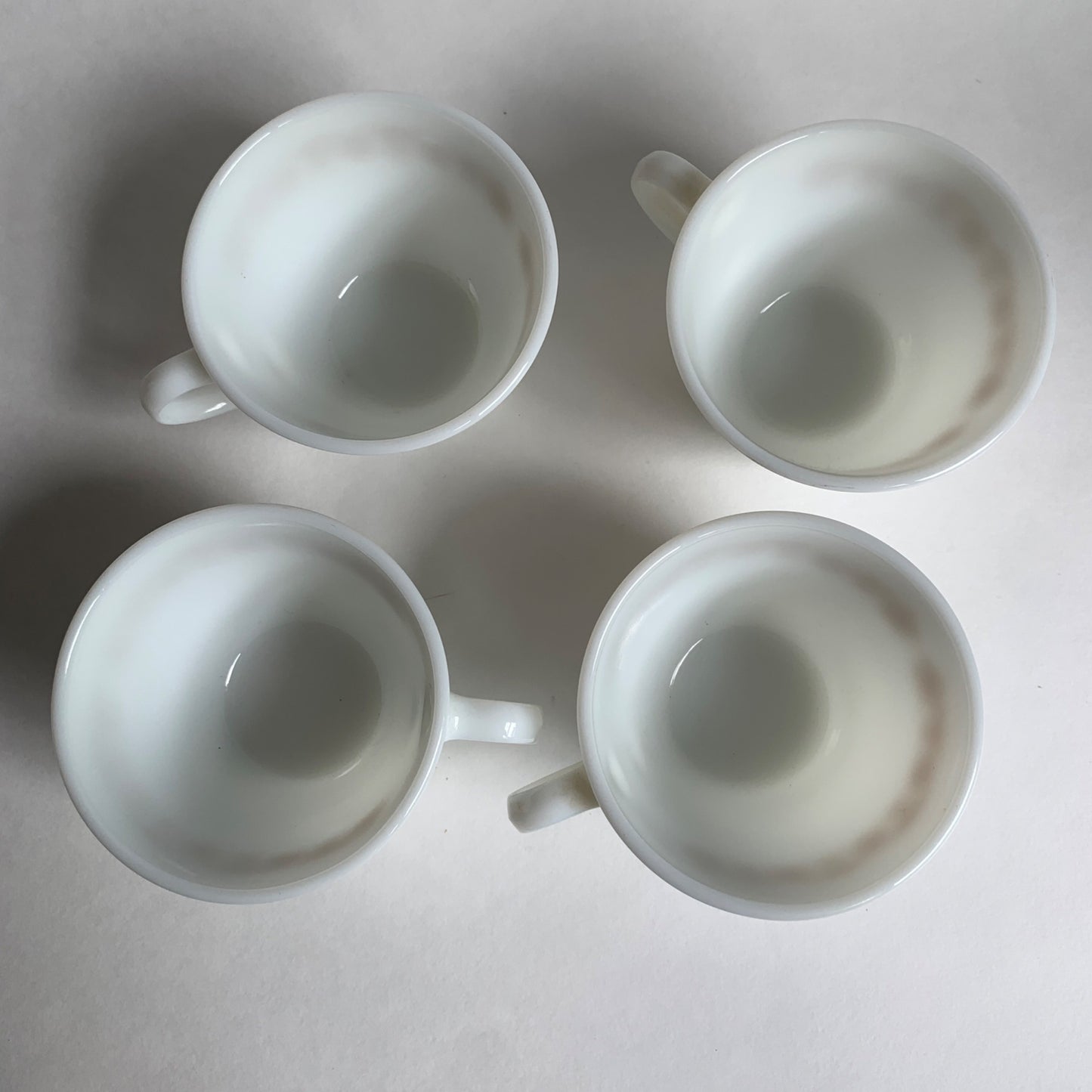 Pyrex Butterfly Gold Milk Glass Coffee Mugs Set of 4