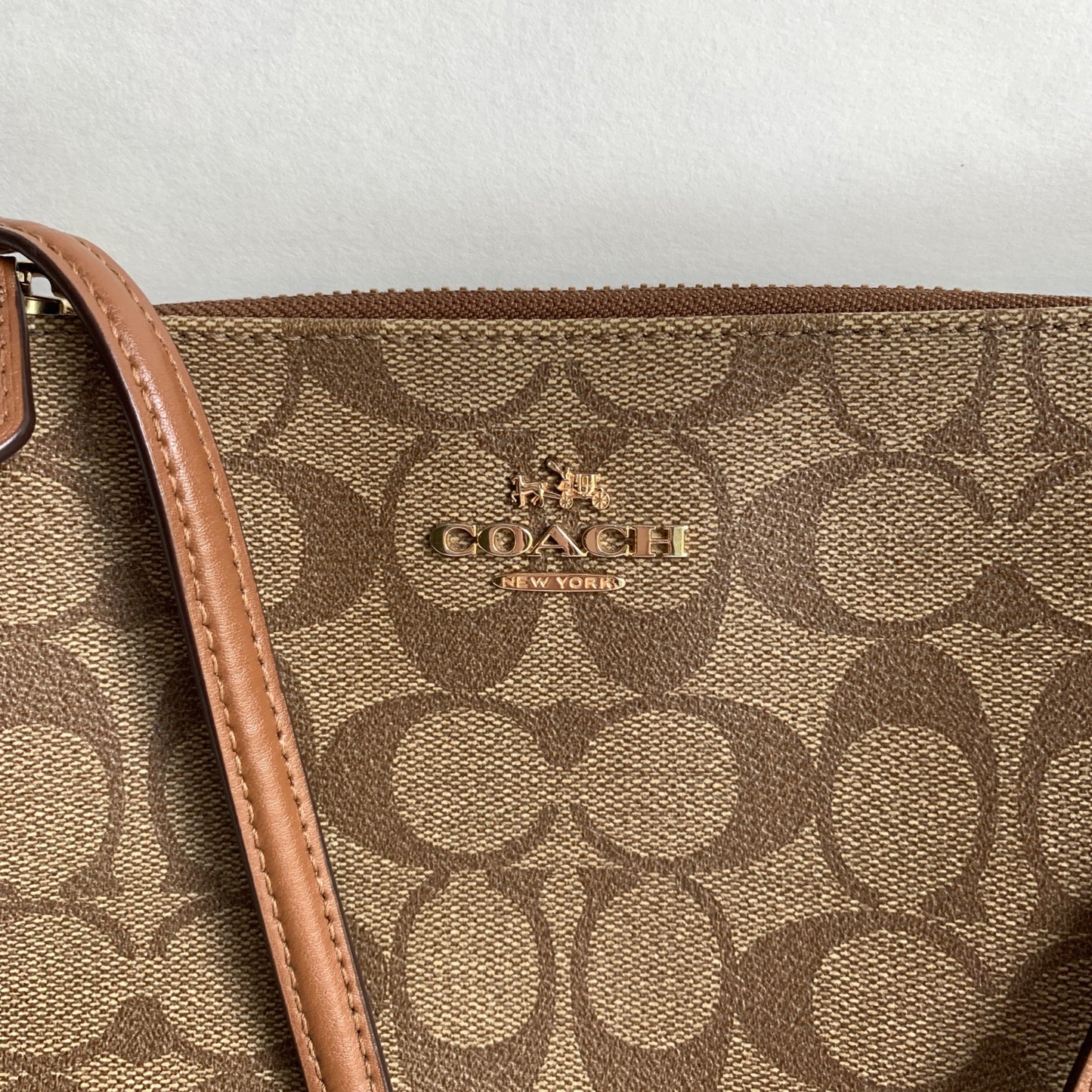 Coach Swingpack Signature Brown Tan Crossbody Bag F58309