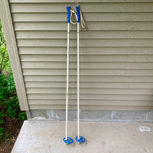 Vintage Blue/White Cross Country Ski Poles 135 cm
