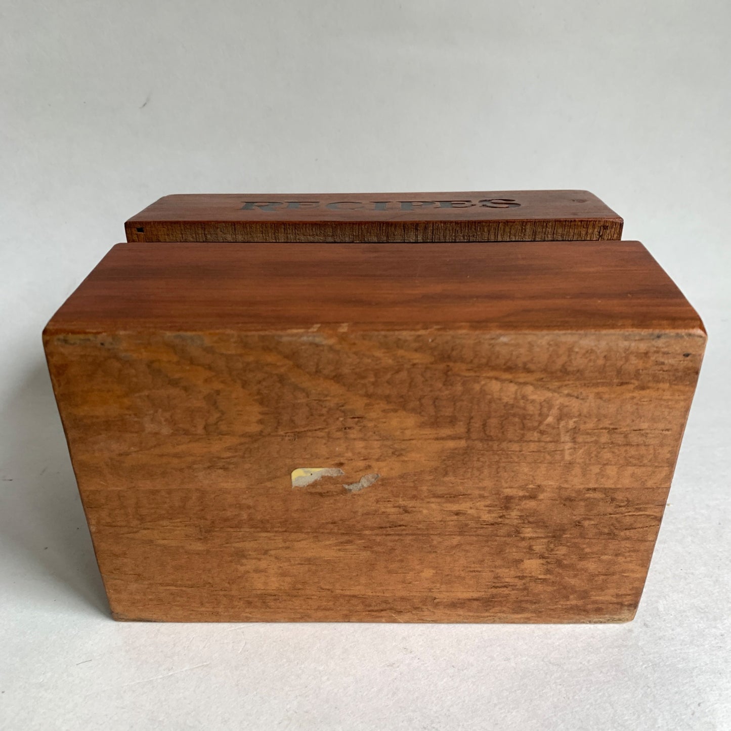 Vintage Wooden Recipe Box With Blank Cards and Dividers