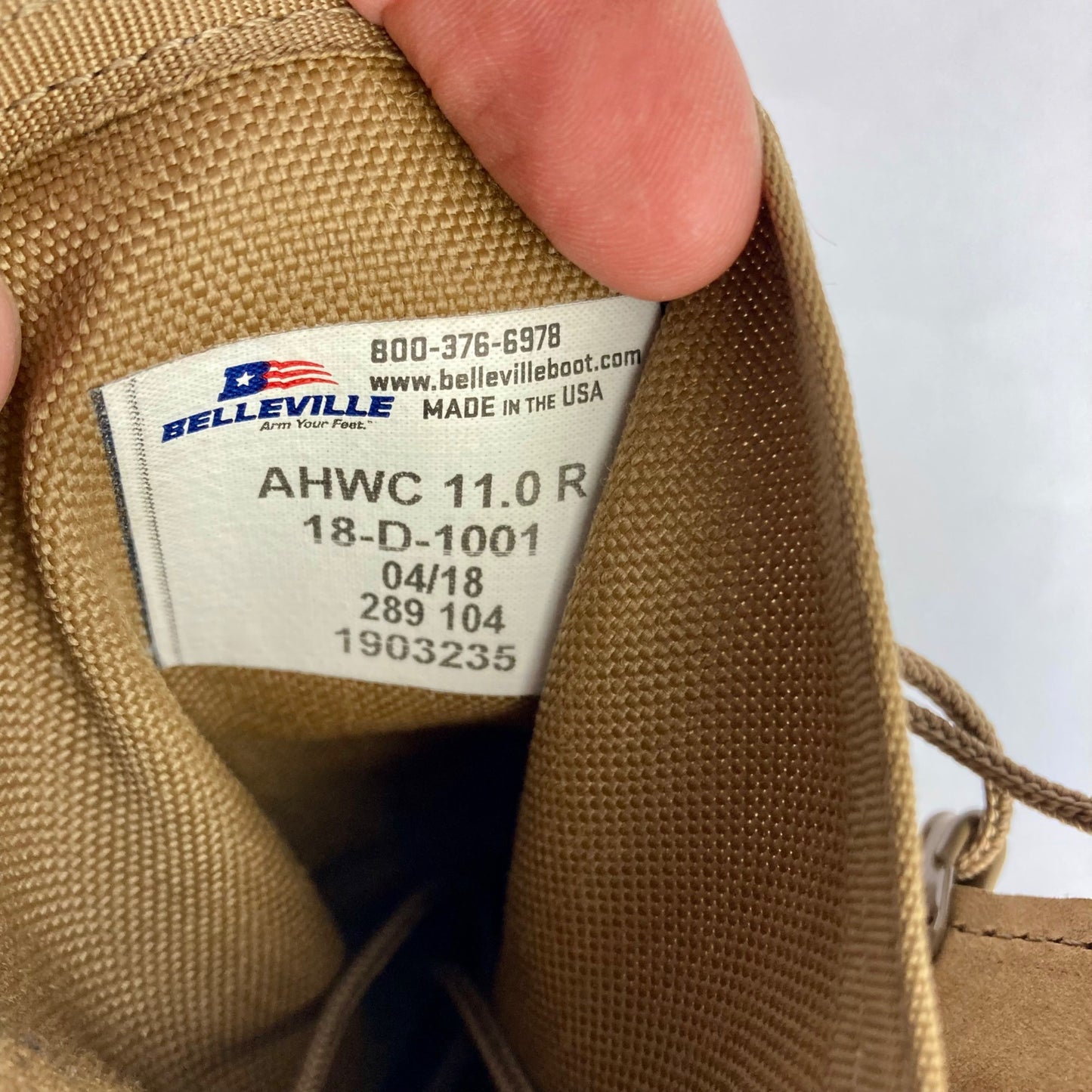 Belleville Hot Weather Combat Boots Size 11R Tan AHWC 18-D-1001
