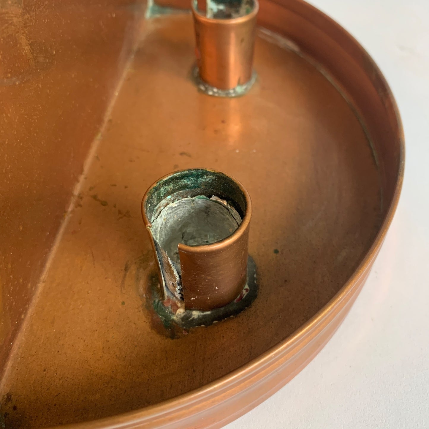 Vintage Copper Wall Pocket Sconce Holds 2 Candles