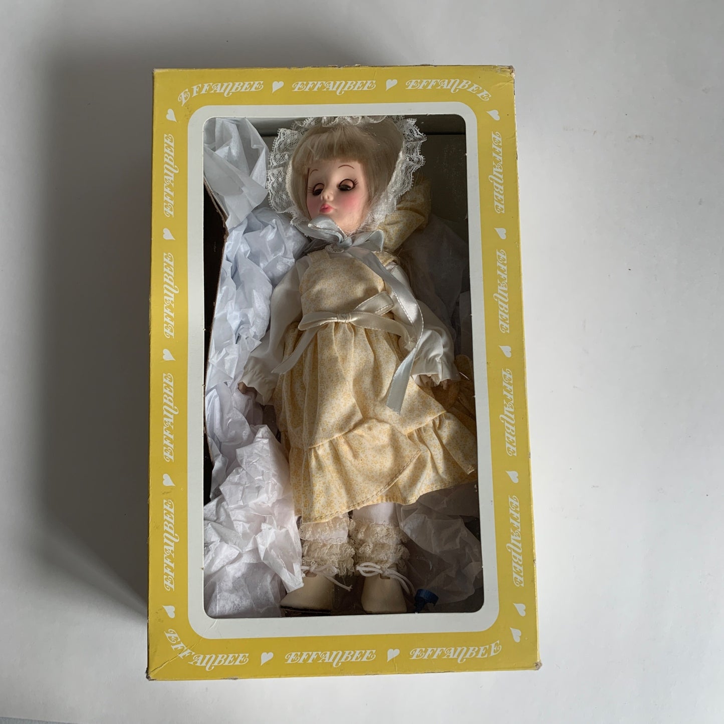 Effanbee 1181 Rebecca Sunny Brooke Farm Doll Vintage In Original Box Blonde Yellow Dress